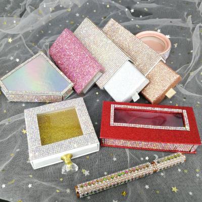 China Thick Custom Wholesale Custom False Eyelash Packaging Box Magnetic PVC PINK Drawer Box Packaging For Eyelashes for sale