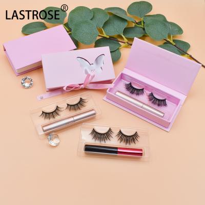 China Latest Hot Selling Thick And Magnetic Rose False 5D Mink Lashes Customized Logo Fake Mink Eyelashes Super Fluffy Magnetic Eyelashes Seller for sale