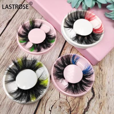 China Thick Mink Colored Colorful Mink Eyelash Wholesale Seller Dramatic Color Mink Lashes 3D Lashes Private Label Color Mink Lashes for sale