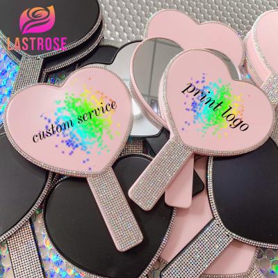 China Custom High Quality Custom Logo Pocket Mirror Cosmetic Mini Heart Shape Makeup Mirrors for sale