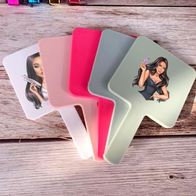 China Wholesale Cheap Durable Square Plastic Hand Held Shape Plastic Mirror Price Logo Custom Makeup Mirror for sale