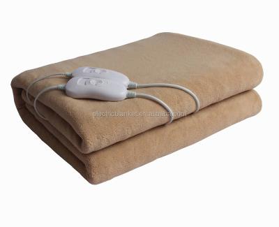 China Bedroom 220v Dual Controller Ultra Soft Electric Heated Blanket for sale