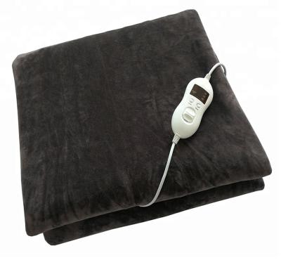 China Single Electric Bedroom Chocolate Fleece Security Under Blanket With Timer Controller for sale