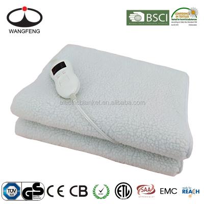 China Comfortable Bedroom UL Plug 110v-130v False Wool Heated Electric Under Blanket for sale