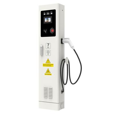 China Screen Display Type2 EV Battery Floor Electric Car Charger Charging Station With OCPP 7kw Fast Charger for sale