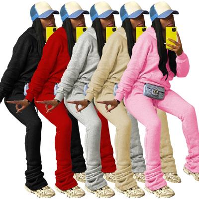 China 2022 Hot Selling 2022 Autumn Women QUICK DRY Clothes Crop Hoodie Drawstring Top Pants Jogging Jogger Sweatsuit Jogger Pants And Hoodie Set for sale