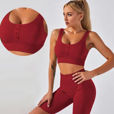 China 2 Pcs Yoga Set Women Fitness Wear Sport Breathable Seamless Gym Suits Wear Running Clothes for sale