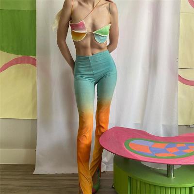 China Anti-Wrinkle Stitching Skinny Color Girls Pants Women's Pants Plus Size Trousers for sale