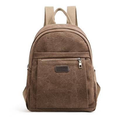 China Retro Fashion Travel Computer Bag Satchel Leisure Men's Bag Waterproof Canvas Backpack Women's School Bag for sale