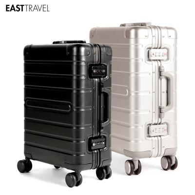 China Hot Sale Aluminum Travel Case TSA Lock 360 Degree Wheel Suitcase 100% Aluminum Material Carry On Luggage for sale