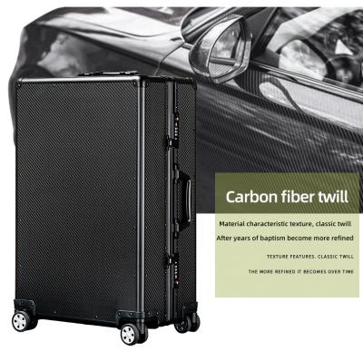 China High End Code Lock Aluminum Suitcase TSA Suitcase Frame Case TSA Aluminum Carbon Frame Suitcase Travel Case Black 20 Inch for sale