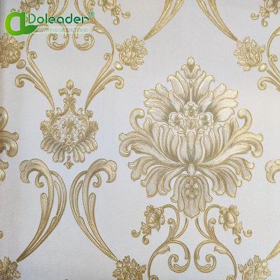 China Modern Kitchen Decoration Low Price Roll Wallpaper Waterproof Doleader PVC Embossing 3d Wallpaper stocklot for sale