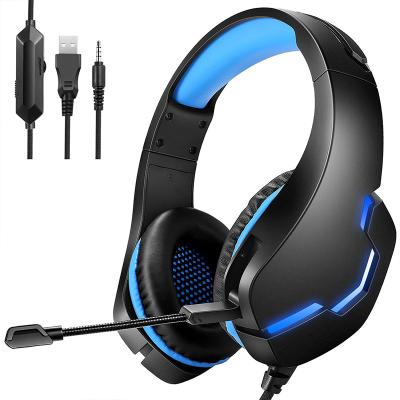 China 2021 Hot Selling Headband In Russia J10 Earbuds Headphones LED Gaming Headset PS4 PS5 Earphone For PC Game for sale