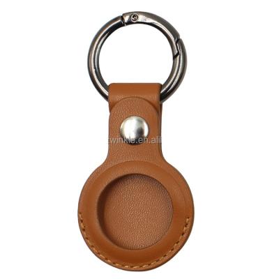 China Soft\Comfortable\Security\Flexible Wholesale Airtag Case PU Leather Protective Sleeve For Airtag Case Key Ring Keychain Holder Locator Bag Apple Tracker Anti-Lost for sale