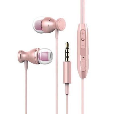 China Good Sound Quality Super 3.5mm Bass Popular Sweatproof Sport Metal Shell Magnetic 3.5mm Wired In-Ear Headphones With Microphone for sale