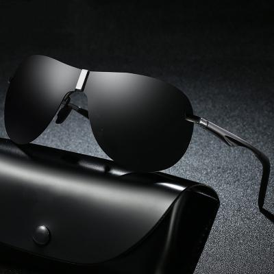 China Newest Sport Men's Classic Oversized Polarized Rimless Motor Sport Glasses for sale