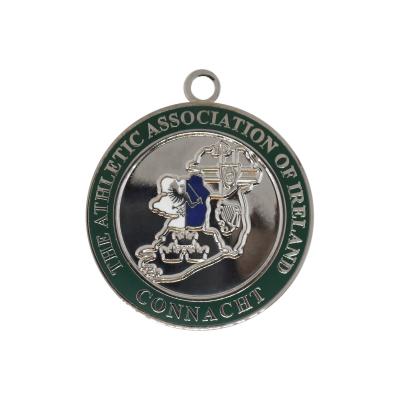 China Europe Hard Cloisonne Bright Nickel Plated Athletic Association Of Ireland Running Medals for sale