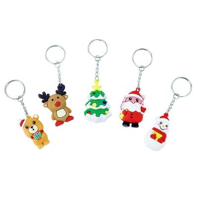 China Kawaii Christmas PVC Key Chain Small Gift Car Key Chain Pendant Christmas Gifts for sale