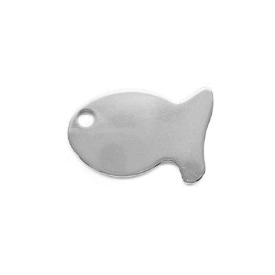 China Decoration Blank Metal Tag Fish Design DIY Logo Stainless Steel Keyring for sale