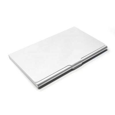 China Elegant Aluminum Silver Color Card Holder Name Card Case As Business Gift Can Laser Or Logo Printing for sale