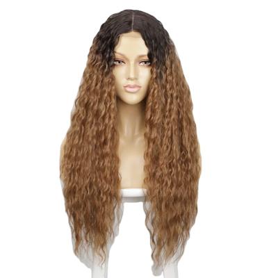 China Water Wave African European and American Long Curly Hair Wigs Small Long Gradient Lace Wig Head Fluffy Natural Wig for sale