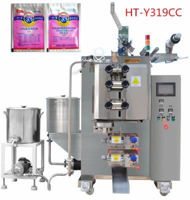 China Double lanes Sauce Packaging Machine With Magnetic Drive Pump , CE Approved for sale