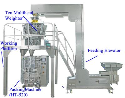 Chine Équipement d'emballage alimentaire de maïs éclaté/casse-croûte avec le peseur/Workplatform, acier inoxydable à vendre