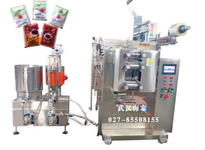 China VFFS Full Automated Sauce Packing Machine With 3 / 4 Sides Seal , 4KW/AC 380V for sale