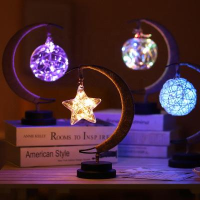 China Smart New Arrival 3 Dimensional Light Indoor Bedroom Star Moon Shape Sensor Colorful Illusion Led Night Lights for sale