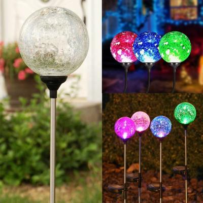 China Garden Solar Cracked Glass Ball Led Outdoor Solar Garden Light for sale