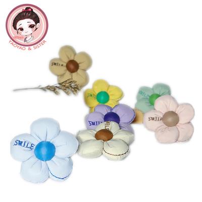 China Accessorieshairpin fabric flowers Toddler Girls Accessories Candy Five-petal Flower Filled cotton handmade flower hairpin accessories for sale