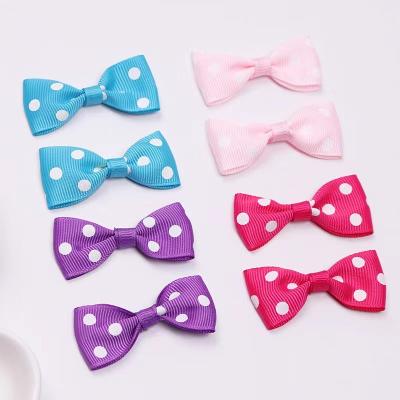 China Bow Kids Girls Bows Hair Clips Polka Dot Ribbon Bows Hairpins Bow With Clips Hairs Barrettes for sale