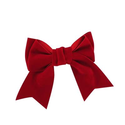 China Bow manufacturers order red velvet Christmas ribbon bows Red velvet bows for holiday decoration for sale