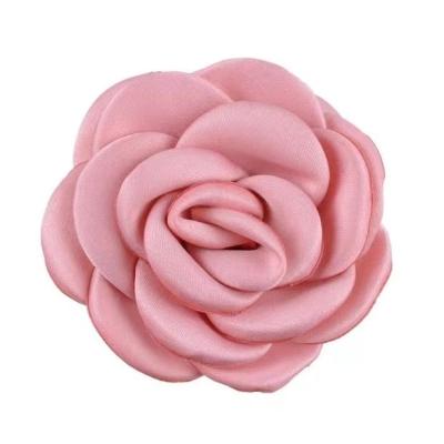 China Small fabric flowers Satin fabric burnt edge camellia handmade fabric flowers diy shoe flower corsage accessories for sale