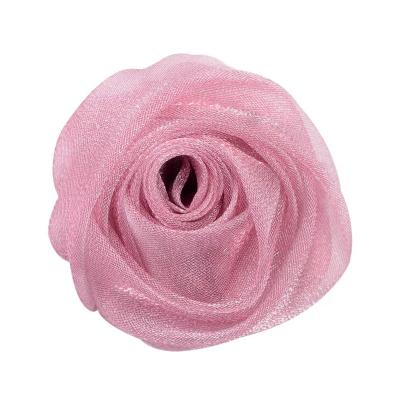 China Small fabric flowers 5cm organza stereo Vintage Rose bud diy corsage dress hat decorative fabric flower accessories for sale