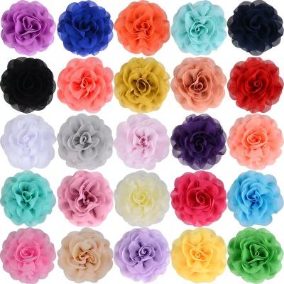 China Small fabric flowers Hot-selling handmade chiffon fabric art Rosebud flower DIY children's headwear Hair accessories for sale