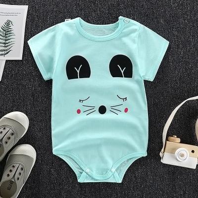 China Low Cost Cotton Short Sleeve Infant Rompers For Boys Baby Clothes Infant Clothing Yellow Baby Rompers for sale