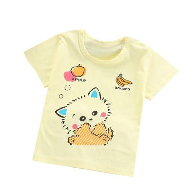 China Summer QUICK DRY Children's Short Sleeve T-shirt Combed Cotton Cartoon Half-sleeved Girl's Shirt for sale