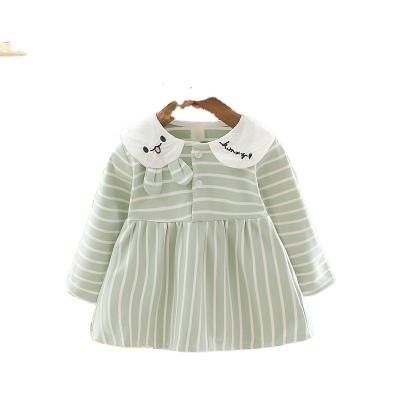 China Viable Wholesale Cute Autumn Long Sleeve Princess Dress For Baby 0-3 Years Long Sleeve Shirt Collar Dress Girls Skirt for sale