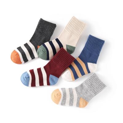 China Viable thick children's socks for autumn and winter, cartoon baby socks, Korean style striped personality children's socks for sale