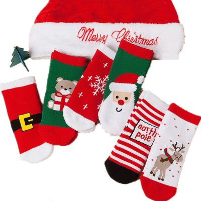 China The 2020 New Autumn and Winter Breathable Christmas Socks Thickened Cute Baby Christmas Socks Cartoon Terry Children's Socks for sale