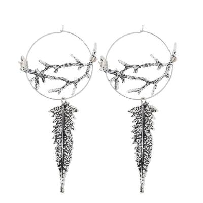 China ZKBKJSPZJB BOHEMIA Witchy Leaf Earrings, Boho Crystal Accessories Occult Jewelry Circle Earrings Gothic Festival Wedding for sale