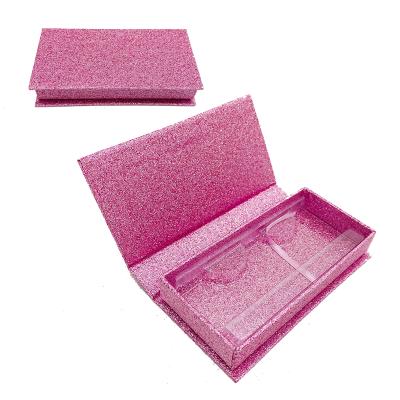 China Recycled Materials False Eyelash Cases Supplier 25mm Mink Lashes Box Rectangle Box With Magnetic Window Clear Eyelash Box for sale