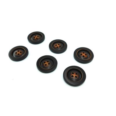 China Other Wholesale Round Matte Black Resin Buttons 4 Hole Buttons Sewing Resin Buttons For Clothes for sale