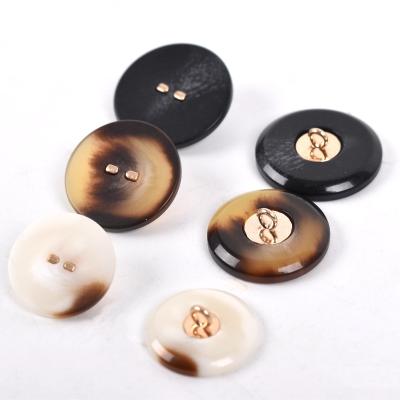 China Fashion Round Shirt Buttons Resin Buttons Metal Washable Clothing Combined Leg Buttons For Clothes Sweater Shirt Coat for sale