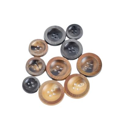 China Manufacture Fashion Drawing Washable Process 4 Holes Sewing Custom Resin Shirt Button Buttons For Clothes for sale