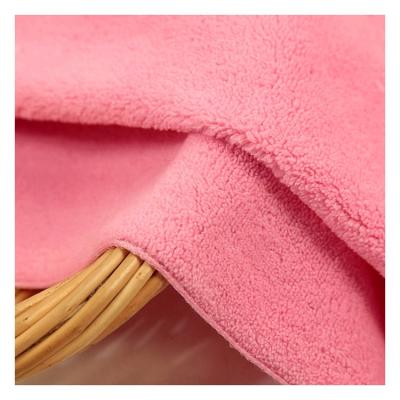 China Sustainable Hot Sale Super Soft Knitted Plain Dyed 100% Polyester 230gsm Coral Double Fabric Flannel Fleece for sale