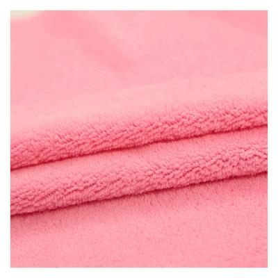 China Anti-static High Quality Breathable Super Soft Plain Dyed Coral Fleece Fabric Coral Velvet Fabric 100% Polyester for sale