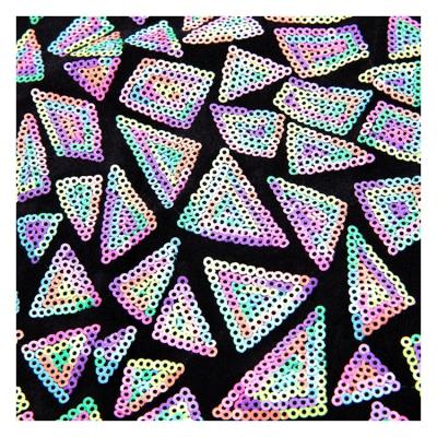 China Memory In Stock 100% Polyester Spandex Embroidered Apparel Textile Elegant Knitted Sequin Fabric for sale