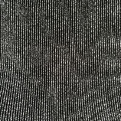 China Anti Static Lame Dress Fabric Silver Stripe Pleated Lurex Knit Jimimi Fabric for sale